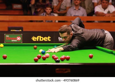 Sofia, Bulgaria - September 30: Mark Selby Of England Participates In Snooker Show The Eleven 30 Series 2016 Against Ronnie Oâ??Sullivan In Hall Universiade, Sofia