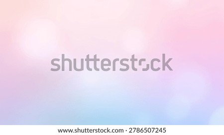 A soft abstract background features a gentle gradient of pastel pink and blue tones with out of focus circular bokeh light spots