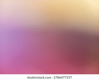 a soft, abstract color gradient with a subtle, grainy texture (noise effect). The color palette transitions beautifully from top to bottom. In the upper right corner, there is a warm, pale yellow and soft gold that gently blends into a delicate, hazy lavender in the upper left. As the gradient moves downward, the hues deepen into rich, muted shades of mauve and dusty rose. Finally, the bottom section is anchored by vibrant, warm tones of deep pink, fuchsia, and magenta. The overall blend creates a smooth, atmospheric effect reminiscent of a hazy sunset or frosted glass.