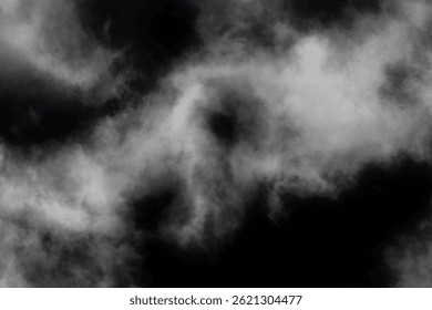 Soft atmospheric cloud elements isolated on black, ideal for Photoshop, green screen effects, visual storytelling, or graphic design enhancement.