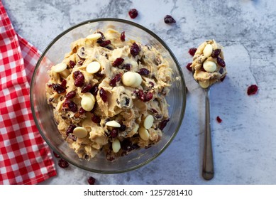 Soft Baked Cranberry White Chocolate Cookies Dough