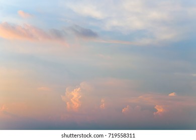 Soft Beautiful Clouds And Sky At Sunset.