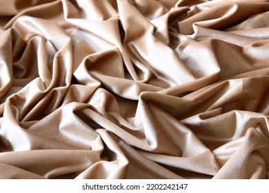 Soft, Beige Velour. Background Of Fabric 