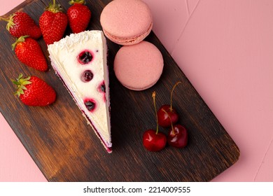 Soft Berry Souffle Cake Decorated With Berries