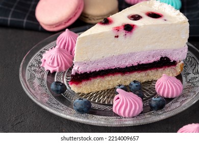 Soft Berry Souffle Cake Decorated With Berries