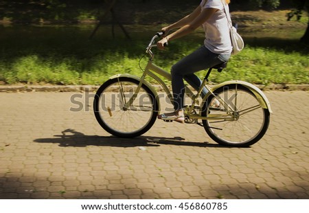 Similar – Image, Stock Photo TWO-WHEELER Human being