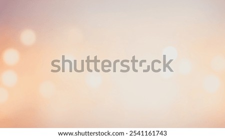 Soft, blurred background with a gentle gradient of peach and white, featuring subtle bokeh lights. Premium bokeh photos in bright daylight with colorful lights, Background for banners.