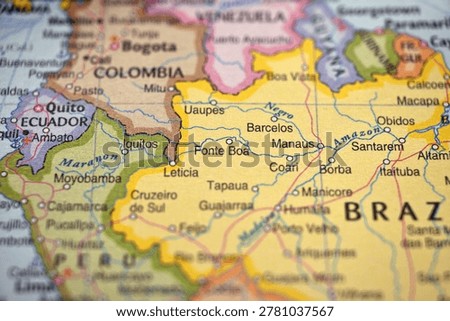 Soft Blurred World Map Emphasis on Barcelos with Defocused Backgrounds
