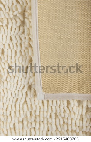 Soft carpet texture background with underside part, compare front and back