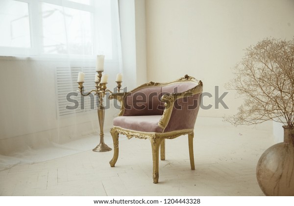 Soft Chair Dusty Rose Color Vintage Stock Photo Edit Now