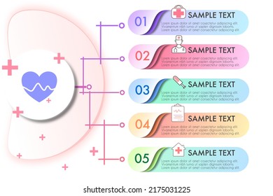 soft color tone medical infographics vector that compounds doctor icon, syringe icon, heart rate icon  - Shutterstock ID 2175031225