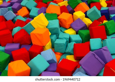 Soft Colored Cubes In The Children's Playroom