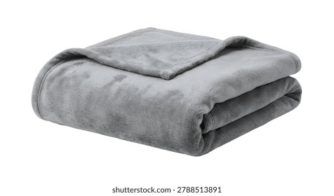A soft and cozy gray microfiber throw blanket neatly folded in two layers, showcasing its plush texture and comfortable appearance. Perfect for adding warmth to a couch, bed, or chair in any living space. Ideal for home decor, hospitality, or relaxation settings.
