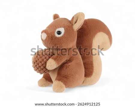 Soft Cute Stuffed Animals Squirrel Toys on the white background 