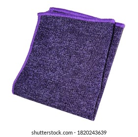 Soft Dish Cloth. Soft Kitchen Towel.. Washcloth For The Sink. Close-up Of A Cleaning Cloth. Home Cleaning Cloth.Home Cleaning Cloth.Blue. Isolated On White Background