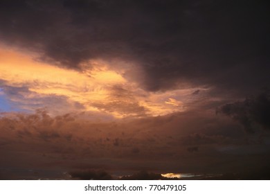 Soft dramatic sky in evening during sunset