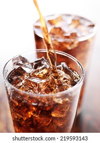 Soft Drink Being Poured Into Glass