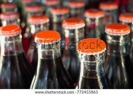 soft drinks in bottles background