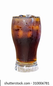 Soft Drinks In Glass On A White Background.