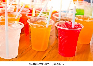 Soft Drinks In Plastic Cups