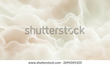A soft, flowing abstract background featuring gentle, undulating waves and subtle creamy tones, creating a serene and ethereal texture reminiscent of delicate fabric or liquid.