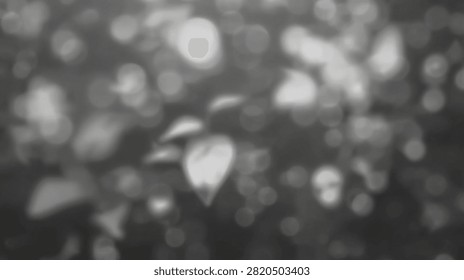 A soft focus abstract background featuring blurred bokeh lights and subtle organic shapes in grayscale.