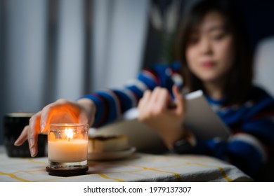 soft focus asian read and learn from home during covid-19 stage quarantine