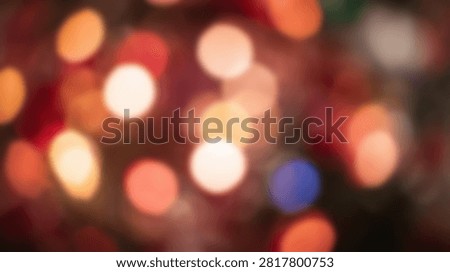 A soft focus background of out-of-focus circular lights in warm tones, creating a festive and magical atmosphere.