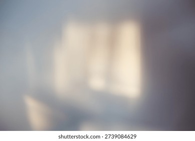 Soft focus beige blur texture wall with prism refraction. Light and shadow smoke abstract gray gradient rays background.