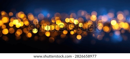 Soft focus bokeh lights in warm golden and cool blue tones create a magical, dreamy atmosphere.