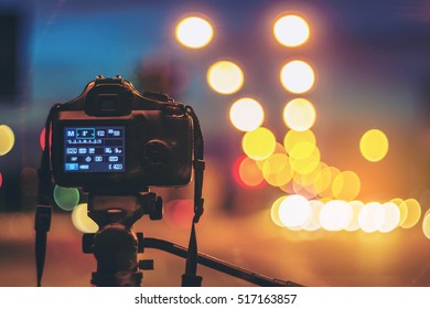 Soft focus camera on tripod. for Cityscape photography - Powered by Shutterstock