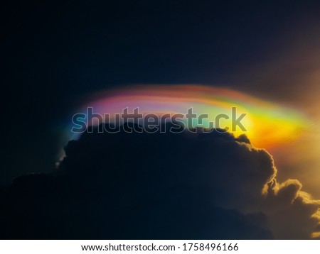 Soft of focus Iridescent pileus cloud