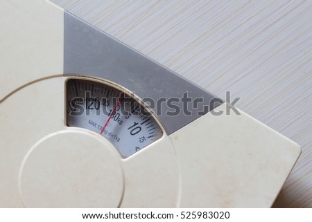 soft focus old mechanical weighing scale