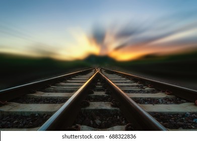 Soft Focus Railway Track,Change Or Choices Concept.
