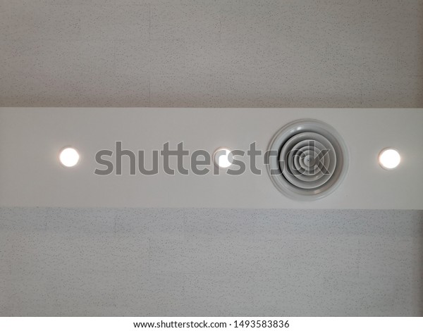 Soft Focus Round Ceiling Diffuser Downlight Stock Photo