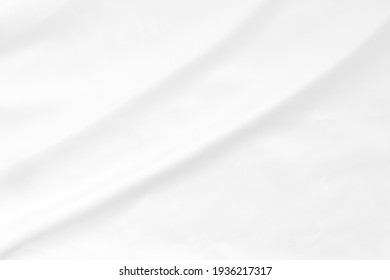 Soft Focus White Smooth Ripple Linen Fabric Texture Background