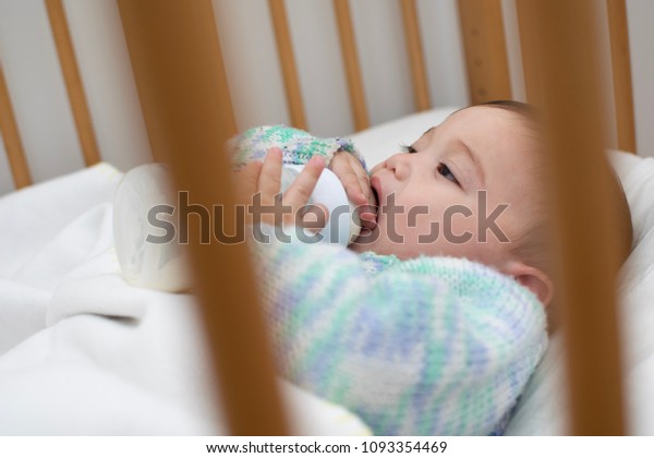 Soft Focused Baby Lay Down Crib Stock Photo Edit Now 1093354469