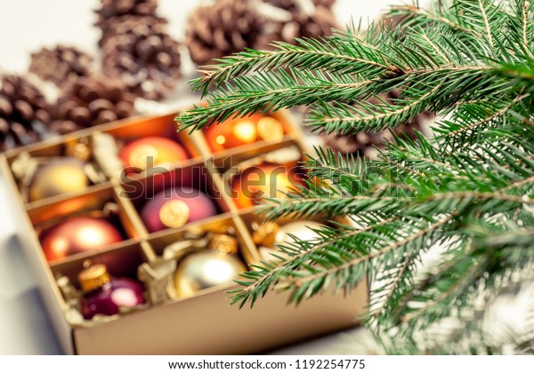 Soft Focussed Christmas Decoration On White Stock Photo Edit Now