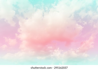 Soft fog and clouds with a pastel colored orange to blue gradient. - Shutterstock ID 295162037