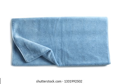 Soft Folded Towel Isolated On White, Top View