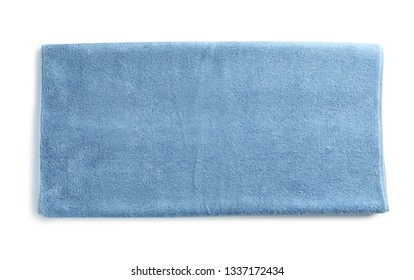 Soft Folded Towel Isolated On White, Top View