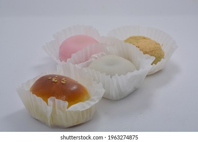 Soft fresh stack of mochi desserts