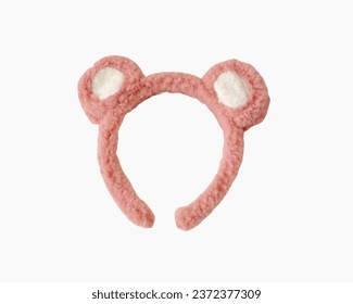 A soft fur headband in the shape of bear ears that is soft and beautiful when worn on the head and is handmade


