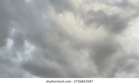 Soft gray clouds covering the sky, creating a calm and moody atmosphere. Natural cloudy sky background suitable for weather concepts, nature themes, climate change visuals, and minimal abstract backgrounds.