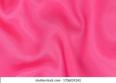 Soft, Luxurious Dark Pink Or Satin Fabric. It Can Be Used As A Glamorous Wedding Texture Or Background For A Lovers ' Holiday.