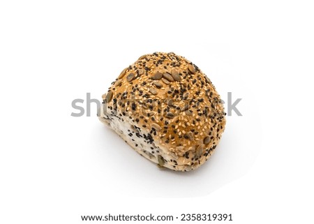 Soft Multigrain Bread On White Rotating.