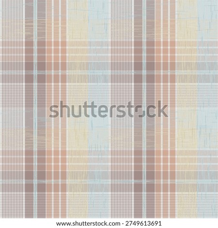 A soft pastel plaid pattern with a delicate linen-like woven texture.