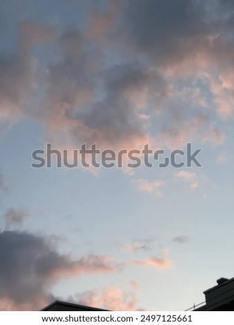 Soft pink clouds in the sky