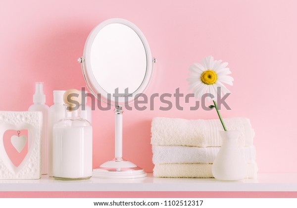 Soft Pink Light Bathroom Decor Advertising Stock Photo Edit Now 1102512317