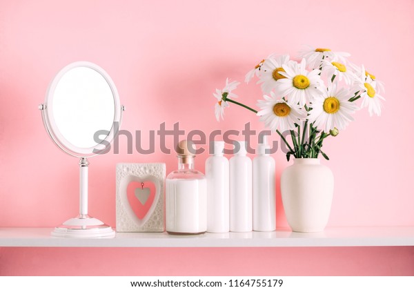 Soft Pink Light Bathroom Decor Advertising Stock Photo Edit Now 1164755179